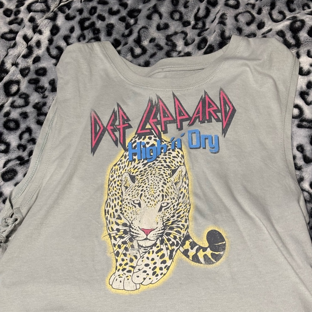 Def Leppard High 'n' Dry Graphic Tank Top - Light Gray